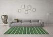 Machine Washable Checkered Turquoise Modern Area Rugs in a Living Room,, wshabs1381turq