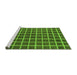 Sideview of Machine Washable Checkered Green Modern Area Rugs, wshabs1381grn
