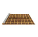 Sideview of Machine Washable Checkered Brown Modern Rug, wshabs1381brn