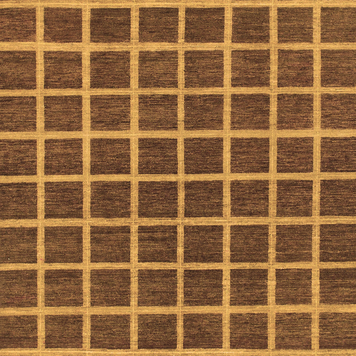 Machine Washable Checkered Brown Modern Rug, wshabs1381brn