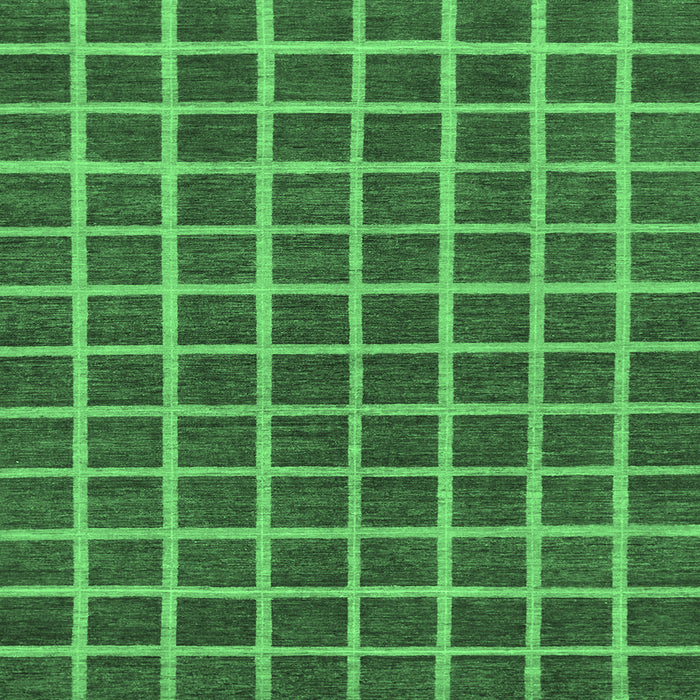 Square Machine Washable Checkered Emerald Green Modern Area Rugs, wshabs1381emgrn