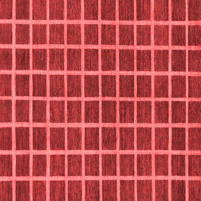 Machine Washable Checkered Red Modern Rug, wshabs1381red