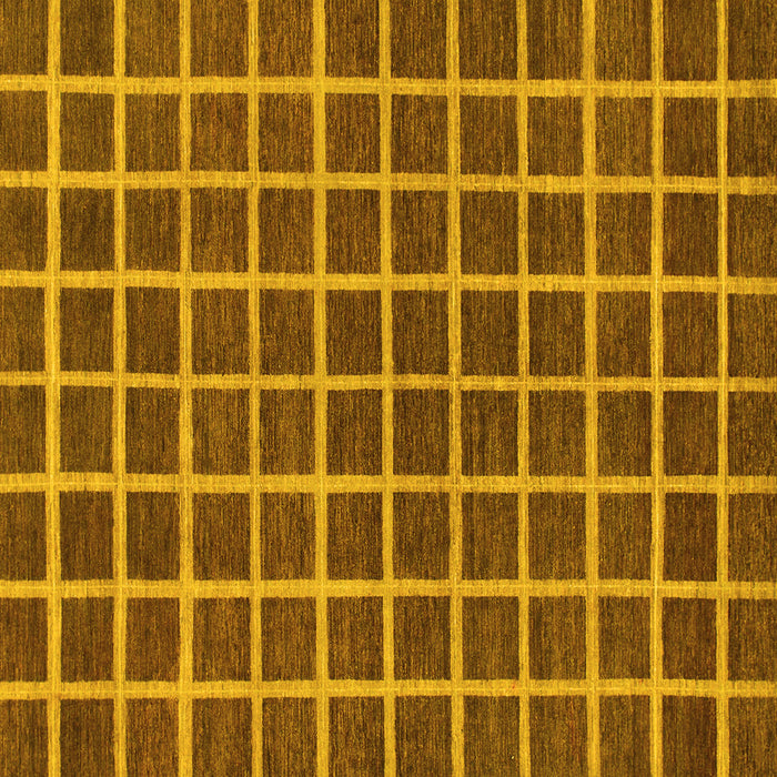 Square Machine Washable Checkered Yellow Modern Rug, wshabs1381yw