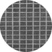 Round Machine Washable Checkered Gray Modern Rug, wshabs1381gry