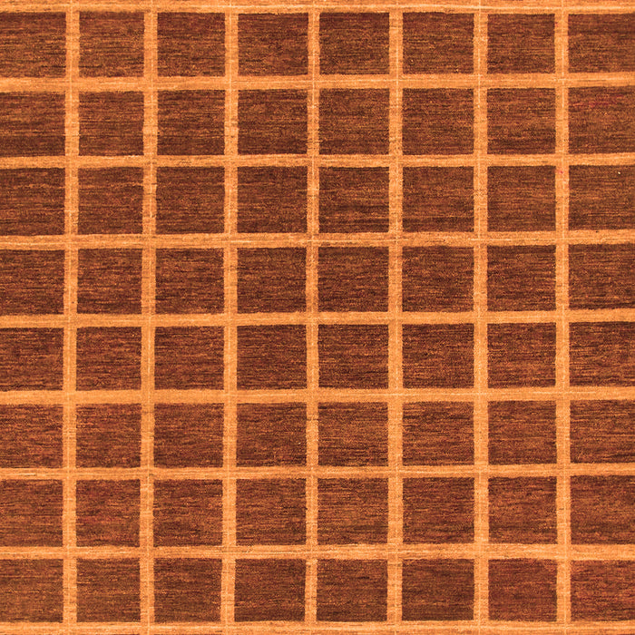 Machine Washable Checkered Orange Modern Area Rugs, wshabs1381org