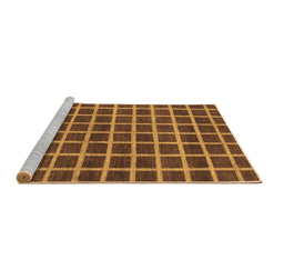 Sideview of Machine Washable Checkered Brown Modern Rug, wshabs1382brn