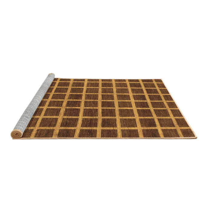 Sideview of Machine Washable Checkered Brown Modern Rug, wshabs1382brn