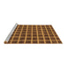 Sideview of Machine Washable Checkered Brown Modern Rug, wshabs1382brn