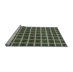 Sideview of Machine Washable Checkered Light Blue Modern Rug, wshabs1382lblu