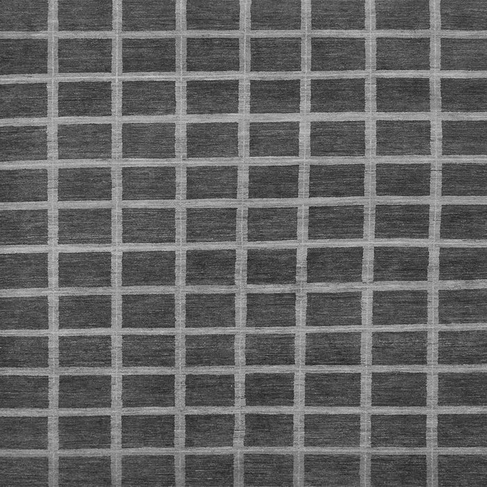 Square Machine Washable Checkered Gray Modern Rug, wshabs1382gry
