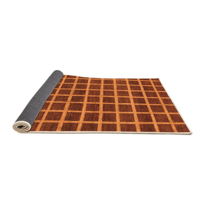 Sideview of Checkered Orange Modern Rug, abs1382org