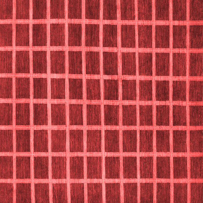 Machine Washable Checkered Red Modern Rug, wshabs1382red