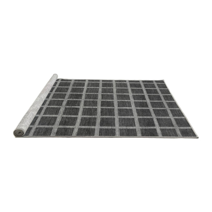 Sideview of Machine Washable Checkered Gray Modern Rug, wshabs1382gry