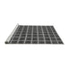 Sideview of Machine Washable Checkered Gray Modern Rug, wshabs1382gry