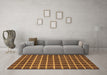 Machine Washable Checkered Brown Modern Rug in a Living Room,, wshabs1382brn