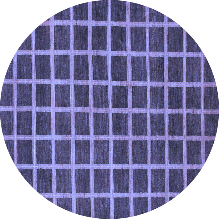 Round Checkered Blue Modern Rug, abs1382blu