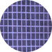 Round Checkered Blue Modern Rug, abs1382blu