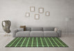 Machine Washable Checkered Turquoise Modern Area Rugs in a Living Room,, wshabs1382turq