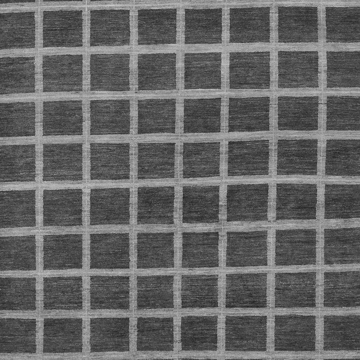 Machine Washable Checkered Gray Modern Rug, wshabs1382gry