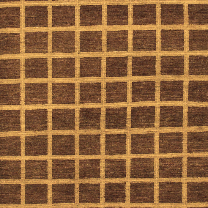 Machine Washable Checkered Brown Modern Rug, wshabs1382brn
