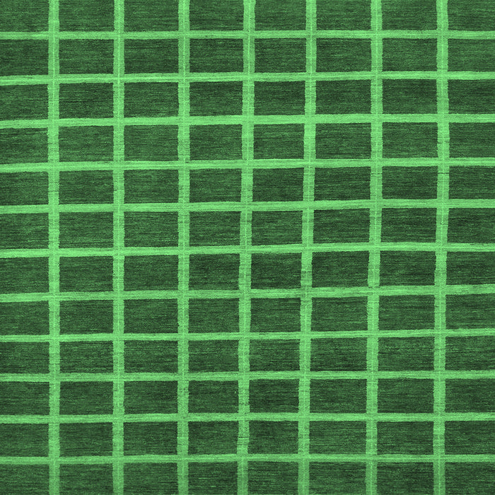 Square Machine Washable Checkered Emerald Green Modern Area Rugs, wshabs1382emgrn