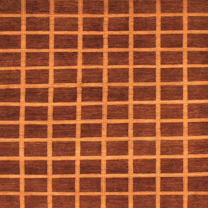 Square Checkered Orange Modern Rug, abs1382org