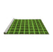 Sideview of Machine Washable Checkered Green Modern Area Rugs, wshabs1382grn