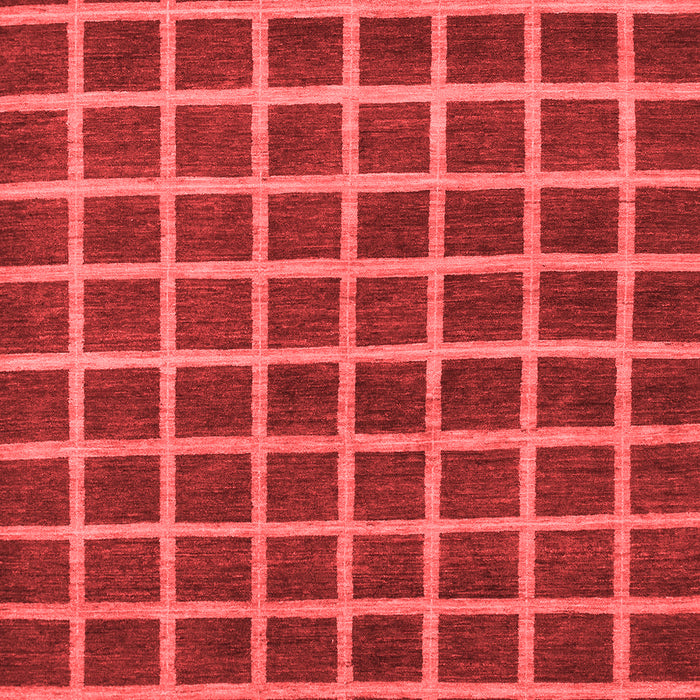 Machine Washable Checkered Red Modern Rug, wshabs1382red