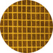 Round Checkered Yellow Modern Rug, abs1382yw