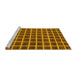 Sideview of Machine Washable Checkered Yellow Modern Rug, wshabs1382yw