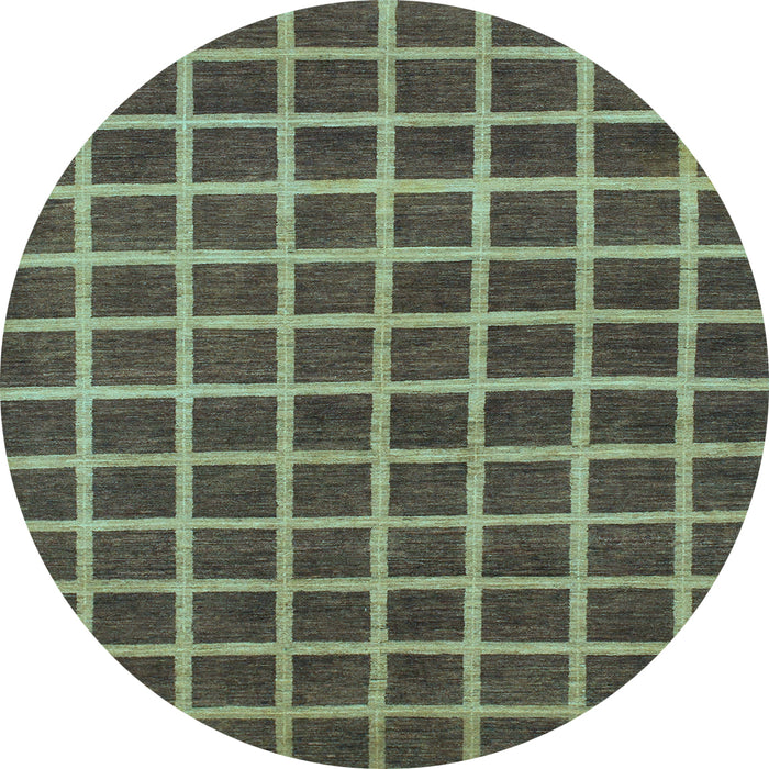 Round Checkered Light Blue Modern Rug, abs1382lblu