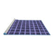 Sideview of Machine Washable Checkered Blue Modern Rug, wshabs1382blu