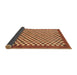 Sideview of Abstract Orange Checkered Rug, abs1383