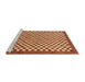 Sideview of Machine Washable Abstract Orange Rug, wshabs1383