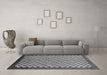 Machine Washable Checkered Gray Modern Rug in a Living Room,, wshabs1383gry