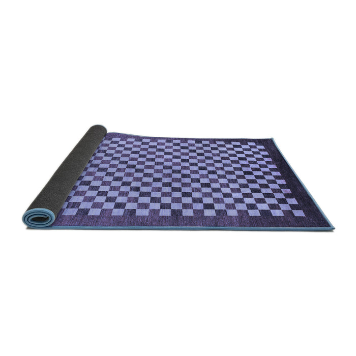 Sideview of Checkered Blue Modern Rug, abs1383blu