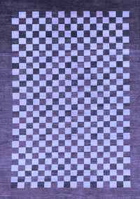 Checkered Blue Modern Rug, abs1383blu