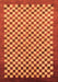 Machine Washable Checkered Orange Modern Area Rugs, wshabs1383org