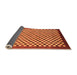 Sideview of Checkered Orange Modern Rug, abs1383org