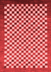 Checkered Red Modern Rug, abs1383red