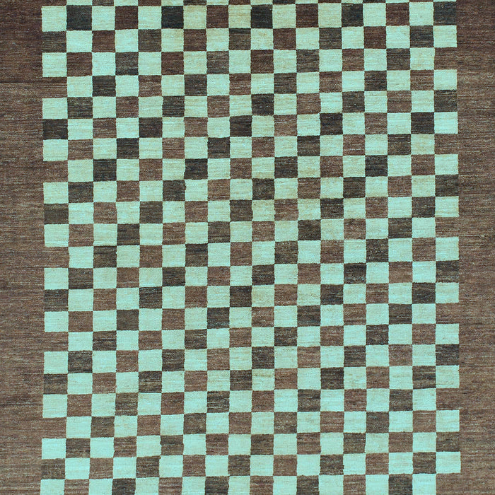 Checkered Light Blue Modern Rug, abs1383lblu