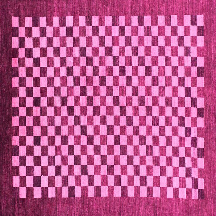 Square Checkered Pink Modern Rug, abs1383pnk