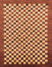 Abstract Orange Checkered Rug, abs1383