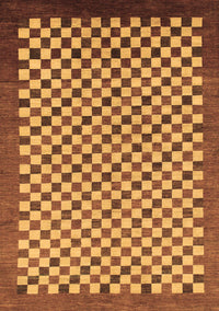 Checkered Brown Modern Rug, abs1383brn