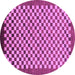 Round Checkered Purple Modern Rug, abs1383pur