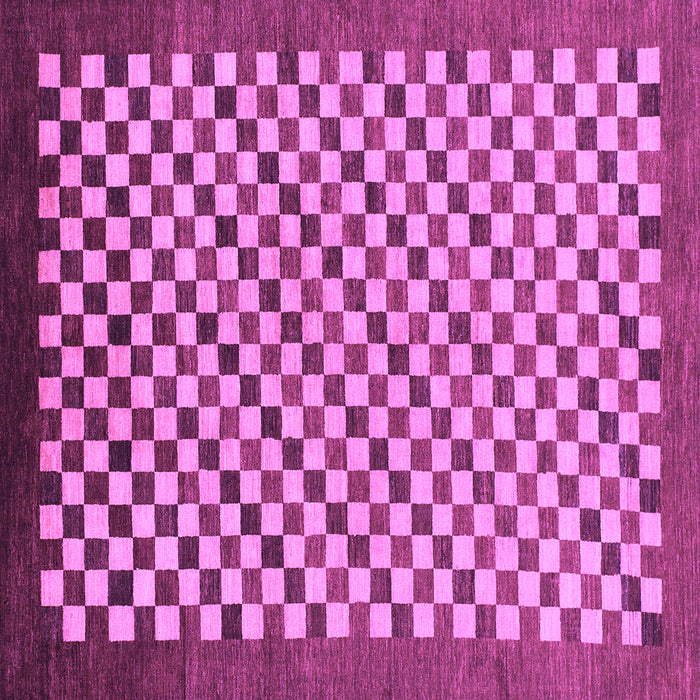 Square Checkered Purple Modern Rug, abs1383pur