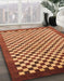 Abstract Orange Checkered Rug in Family Room, abs1383