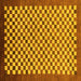 Square Machine Washable Checkered Yellow Modern Rug, wshabs1383yw