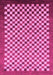 Machine Washable Checkered Pink Modern Rug, wshabs1383pnk