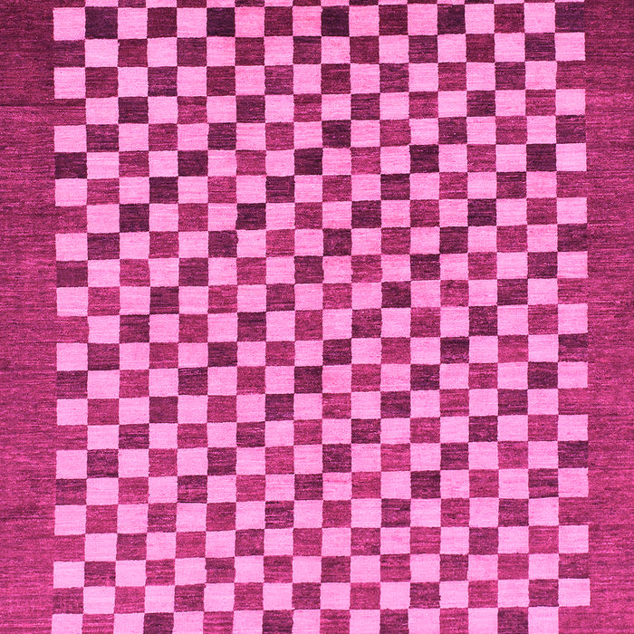Machine Washable Checkered Pink Modern Rug, wshabs1383pnk